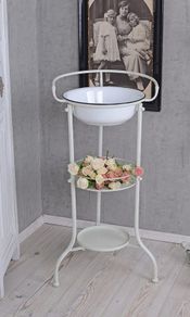 L'HOTEL PARIS' Washbasin Shabby Chic Washbasin Antique Enamel Vintage