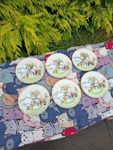 6 vintage asian sides plates postage possible
