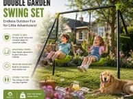 main image for ad Double Garden Swing Set for Children Outdoor Metal Swing Frame