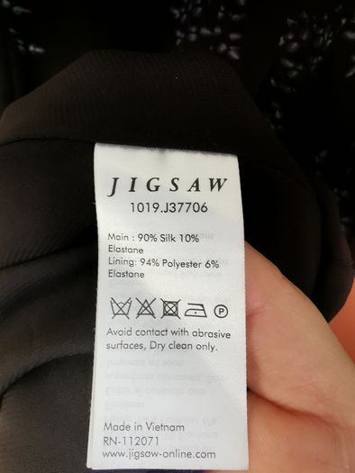 JIGSAW silk black floral dress UK 12