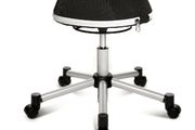 Sitness Half Ball Fitness Stool, Work Stool, Roller Stool, Three Dimensional Movable Seat, Fabric Cover, Black