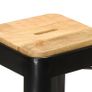 Bar Stools 2 pcs Black Solid Mango Wood Image 5