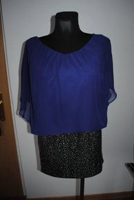 Jolie Moi blue/silver stunning party top size UK8/10 EUR36/38 Postage included