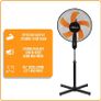 Stand Fan Pedestal fan 16" Oscillating free stand fan Floor fan adjustable height Black & Orange (FREE SHIPPING) Image 3