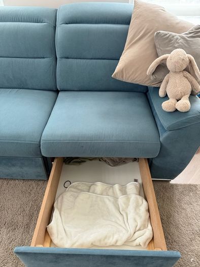 Corner sofa 2X3 with a sofa bed and storage