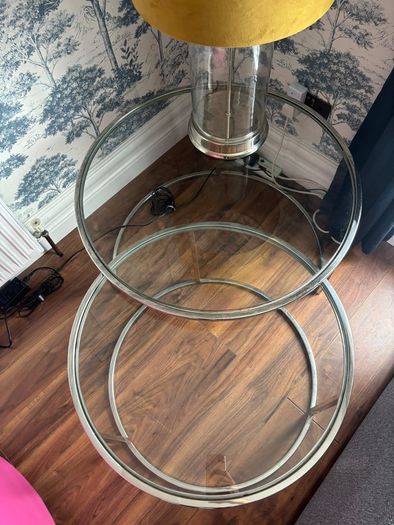 Set of 2 Glass & Chrome Nesting Tables