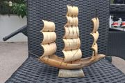 Vintage handmade Bull horn model Sailing Boat
