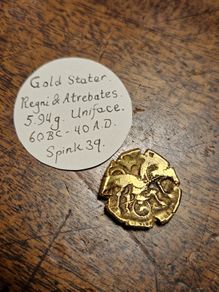 Gold Stater - Atrebates & Regini, 6 grams. Offers Welcome. Free Post.