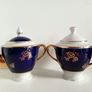Vintage 1970' Cobalt Blue Gilded Tea Set Made in Ukraine Image 6