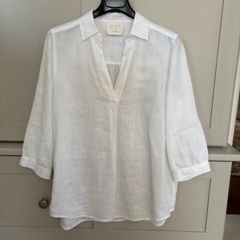 Qui designer brand Snow White linen blouse with three quarter length sleeves BRAND NEW