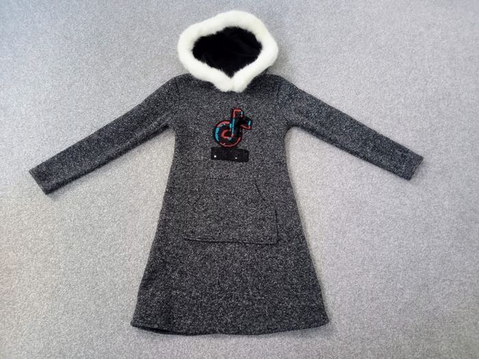 TikTok Girls Warm Dress / Tunic With Hoodie