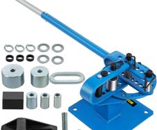 Manual Bender YP-9 Soild Round Square Bar Metal Bender with 7 Bending Dies, Metal Rod Bar Bender Bending Tool for Construction Site Auto Repair