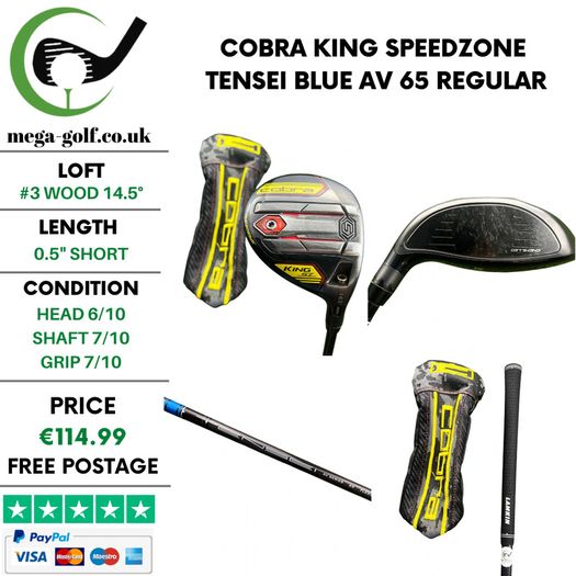 Cobra King Speedzone #3 Wood 14.5 Degree / Tensei Blue Av 65 Regular