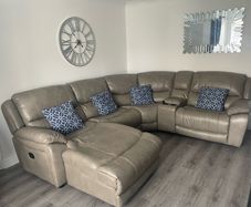 Faux leather corner sofa