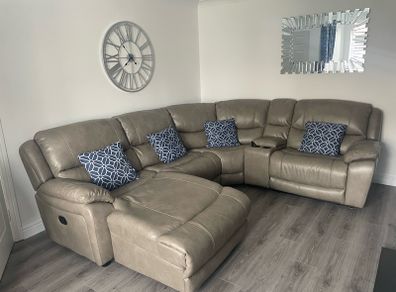 Faux leather corner sofa