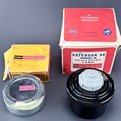 Kodak Plus-X Pan Panchromatic 100ft 35mm film and developing tank