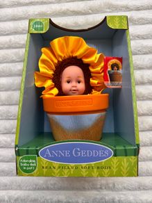 Anne Geddes Sunflower Baby Doll in Flower Pot Please see photos