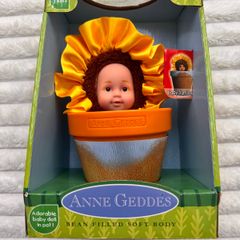 Anne Geddes Sunflower Baby Doll in Flower Pot Please see photos