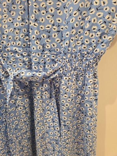 Ladies blue floral summer dress uk 8