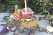Early 20th Century Hindu Elephant plaster lamp
