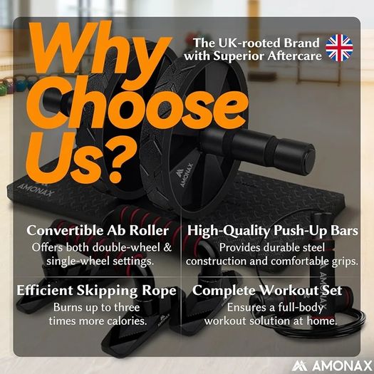 Convertible Ab Wheel Roller with Large Knee Mat for Core Abs Rollout Exercise, Double Wheel Set with Dual Fitness Strength Training Modes at Gym or Home