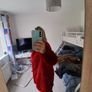 faux fur coat red Image 2