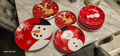 Christmas dishes, place mats & dip/snacks tray