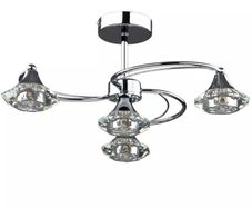 Brand new chrome 4 light ceiling lamp +bulbs RRP 105 euro