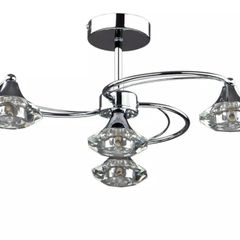Brand new chrome 4 light ceiling lamp +bulbs RRP 105 euro