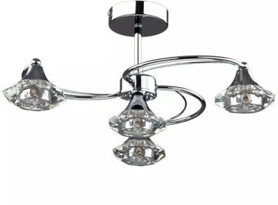 Brand new chrome 4 light ceiling lamp +bulbs RRP 105 euro