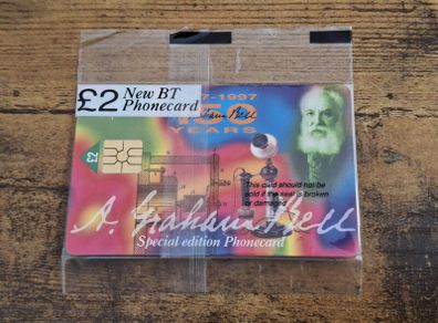 UK BT Phonecard PRO171 "A. Graham Bell", 1997, mint in wrapper, Special Edition - free standard postage