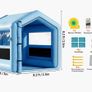 Inflatable Paint Booth, 3 x 2.5 x 2.5 m, Inflatable Spray Booth with 550W Powerful Blower and Air Filter System, Triangular Roof, for Painting Bicycle, Motorcycle, Automotive Sheet Metal Image 7