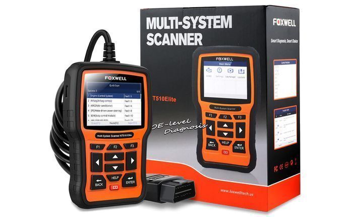 FOXWELL NT510 Elite OBD2 Scanner All System SAS DPF BRT 30+ Reset Bi-Directional Test OBD2 Auto Car Diagnostic Tool