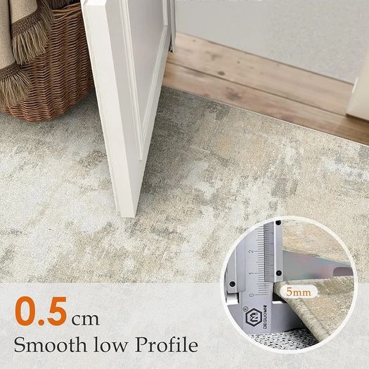 Modern Abstract Area Rug Living Room Extra Large 200x300cm Non-Slip Beige Carpet Lightweight Short Pile Washable Floor Mat for Bedroom Dining Room Nursery Lounge Home Office Decor