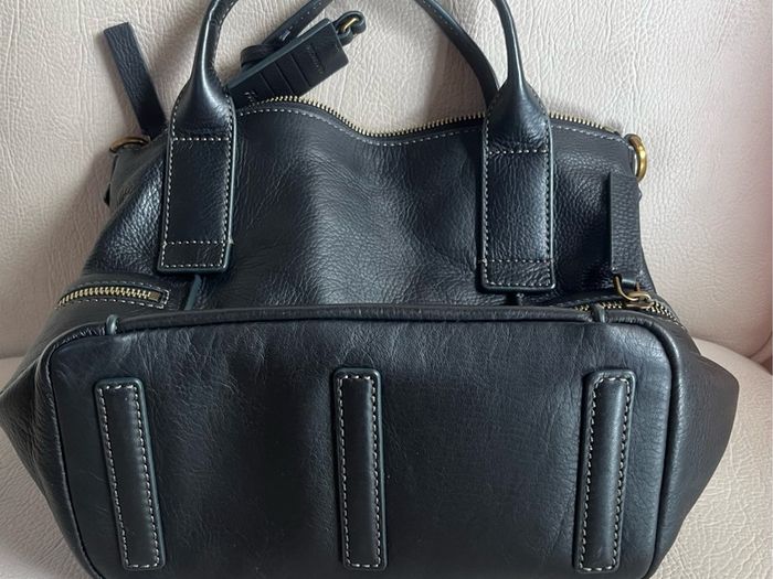 Fossil black leather handbag