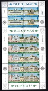 1987 Isle of Man Europa Architecture Commemorative Stamp Sheetlets Mint Never Hinged (MNH)