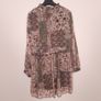 Zara Green Brown Earth Tone Patchwork Floral Long Sleeve Boho Tunic Mini Dress Size L Image 7