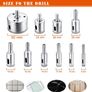 Diamond Drill Bit, Hole Saw Drill Bits Tools Set for Glass/Tile/Ceramic/Marble/Porcelain Cutting, Hollow Core Drill Bits Cutter with Diamond Coating, Carbon Steel 8mm-50mm 10 PCS Image 7