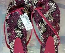 BNWT Pink LEATHER Strap flipflops