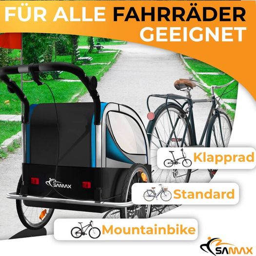2-in-1 Child Bicycle Trailer & Jogger Stroller for 1-2 Children