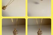Costume necklace with stone pendant