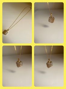 Costume necklace with stone pendant