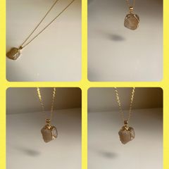 Costume necklace with stone pendant