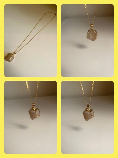 Costume necklace with stone pendant