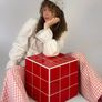 Handmade Tile Cube, Designer Ceramic Art Object, Side Table Image 3