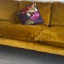 Mustard yellow velvet sofa Image 3