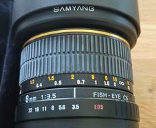 Samyang 8mm f/3.5 Fisheye. Canon mount.