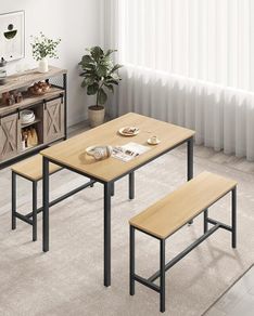 Dining table with 2 benches  FREE DELIVERY