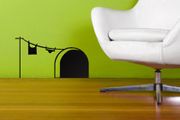 funny mouse hole wall decal