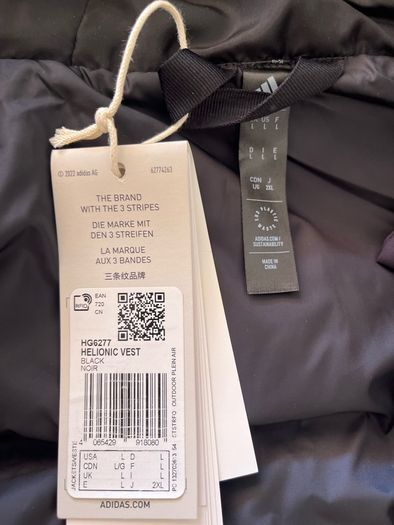 Adidas gilet down jacket vest hoodie size large